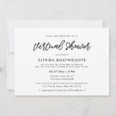 モダンなタイポグラフィー 仮想ベイビーシャワーの写真 招待状 (裏面)