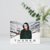 モダンなタイポグラフィ写真 卒業おめでとう ありがとう ポストカード (スタンド正面)