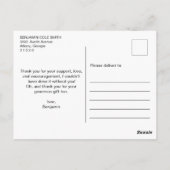 モダンなタイポグラフィ写真 卒業おめでとう ありがとう ポストカード (裏面)