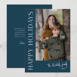 モダンなタイポグラフィ シンプル フォト ハッピー シーズンカード