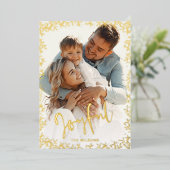 モダンなタイポグラフィ シンプル 楽しい写真 箔シーズンカード (立ち正面)