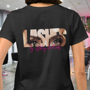 モダンなタイポグラフィ「LASHES by」まつ毛アーティスト Tシャツ