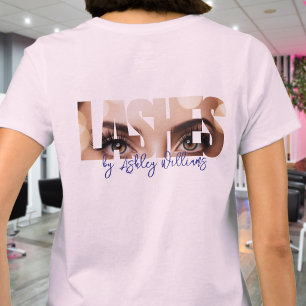 モダンなタイポグラフィ「LASHES by」マツエクアーティスト Tシャツ
