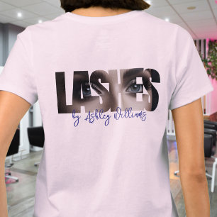 モダンなタイポグラフィ「LASHES by」マツエクアーティスト Tシャツ