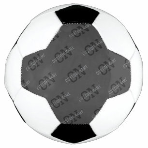 モダンなタイル状のダークグレー モノグラム 名前/その他テキスト サッカーボール