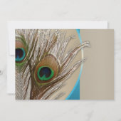 モダンなタウペアクアピーコック結婚記念日 招待状 (裏面)