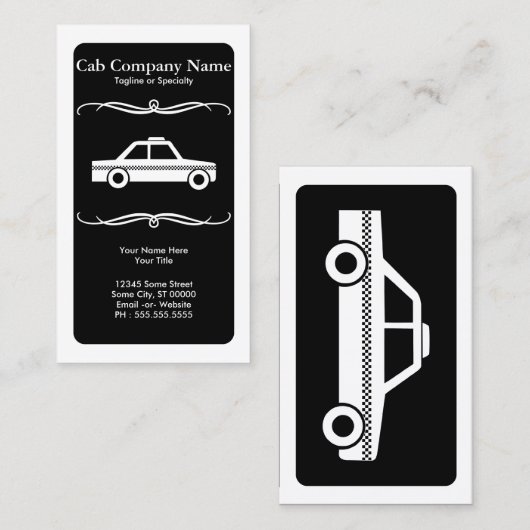 モダンなタクシー 名刺 (正面/裏面)