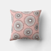 モダンなタンポポの花模様の赤面のピンク クッション (裏面)