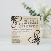 モダンなタン及び黒いブライダルシャワーの招待 招待状 (スタンド正面)