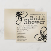 モダンなタン＆ブラックのブライズシャワー招待状 招待状 (正面/裏面)