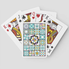 モダンなターコイズのサンプラーのキルトのトランプ トランプ