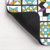 モダンなターコイズのサンプラーのキルトのマウスパッド マウスパッド (コーナー)