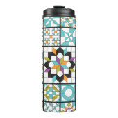 モダンなターコイズのサンプラーのキルトの上昇温暖気流のタンブラー タンブラー (正面)