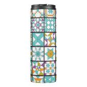 モダンなターコイズのサンプラーのキルトの上昇温暖気流のタンブラー タンブラー (裏面)