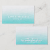 モダンなターコイズの水彩画のカスタムな名刺 名刺 (正面/裏面)