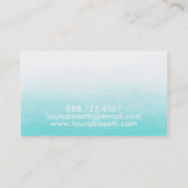 モダンなターコイズの水彩画のカスタムな名刺 名刺 (裏面)