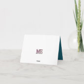 モダンなターコイズグリッターの感謝カード サンキューカード (裏面)