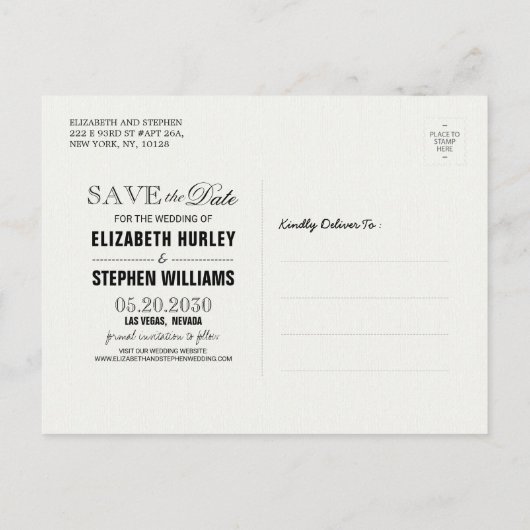 モダンなターコイズゴールドのボケ光 ウェディング セーブ・ザ・デート 案内ポストカード (裏面)