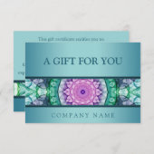 モダンなターコイズブルーのスイレン マンダラ (正面/裏面)