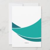 モダンなターコイズブルーの写真招待状 招待状 (裏面)