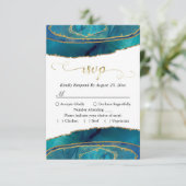 モダンなターコイズブルーの水彩画ゴールデンアゲート RSVP (スタンド正面)