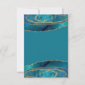 モダンなターコイズブルーの水彩画ゴールデンアゲート RSVP (裏面)