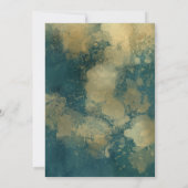 モダンなターコイズブルーゴールドアブストラクトウェディング 招待状 (裏面)