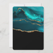 モダンなターコイズ & ゴールド アゲート ストーン アブストラクト ウェディング 招待状 (裏面)