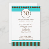 モダンなターコイズ & ブラウン 5x7 誕生日招待状 招待状 (正面/裏面)