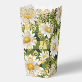 モダンなダイシーフラワーチェック柄 ゴールドグリッター フェイバーボックス (正面)