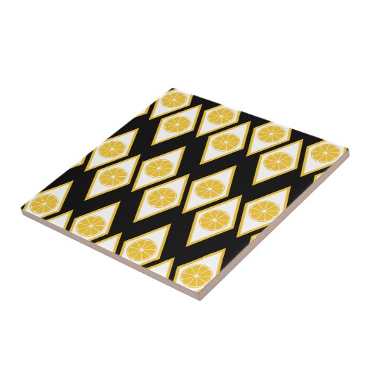 モダンなダイヤモンドパターンの柑橘類の切れ タイル (側面)