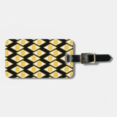 モダンなダイヤモンドパターンの柑橘類の切れ ラゲッジタグ (正面横)