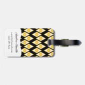 モダンなダイヤモンドパターンの柑橘類の切れ ラゲッジタグ (裏面横)
