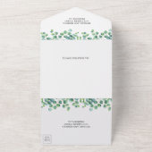 モダンなダイヤモンドフレーム ユーカリの葉 ウェディング オールインワン招待状 (外側)