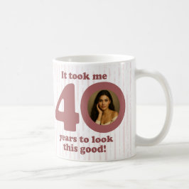 モダンなダスティローズの素敵な40歳の誕生日 女性 コーヒーマグカップ