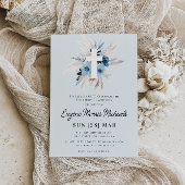 モダンなダスティーブルーのファーストコミュニオン招待状 招待状