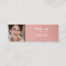 モダンなダスティーローズの植物写真スクリプトQRコード コーリングカード