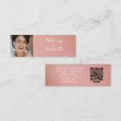 モダンなダスティーローズの植物写真スクリプトQRコード コーリングカード (正面/裏面)