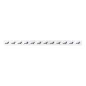 モダンなダックスフントのシルエットのサテンリボン サテンリボン (正面)