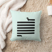 モダンなダックスフントのシルエットの正方形の枕 クッション (ブランケット)