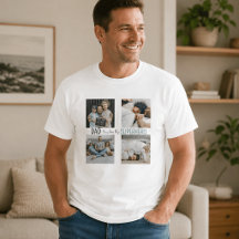 モダンなダッドスーパーヒーローファミリーフォトTシャツ