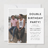 モダンなダブルバースデーパーティーの写真 バースデー 招待状 (正面)