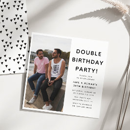 モダンなダブルバースデーパーティーの写真 バースデー 招待状