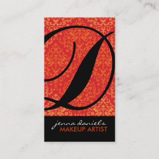 モダンなダマスク織のモノグラムの名刺 名刺