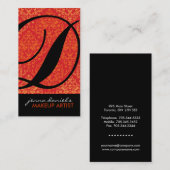 モダンなダマスク織のモノグラムの名刺 名刺 (正面/裏面)