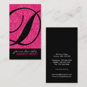 モダンなダマスク織のモノグラムの名刺 名刺 (正面/裏面)