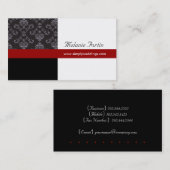 モダンなダマスク織の名刺 名刺 (正面/裏面)