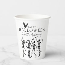 モダンなダンスをするスケルトンのハッピーハロウィン