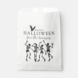 モダンなダンスをするスケルトン ハッピー ハロウィン フェイバーバッグ