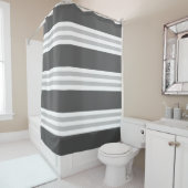 モダンなダークグレーのストライプ シャワーカーテン (インサイチュ)